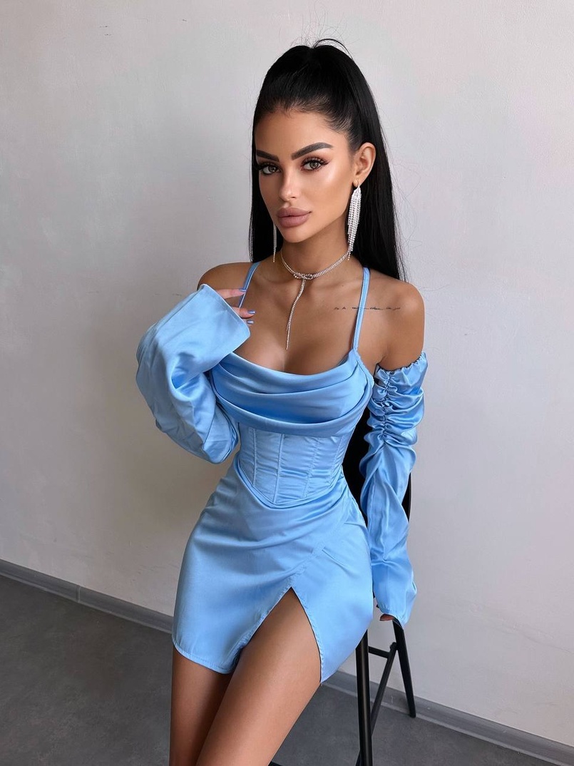 Комплект: корсет з рукавами    + спідниця міні з драпіруванням   Комплект: корсет з рукавами    + спідниця міні з драпіруванням   | PUSHKA SHOP