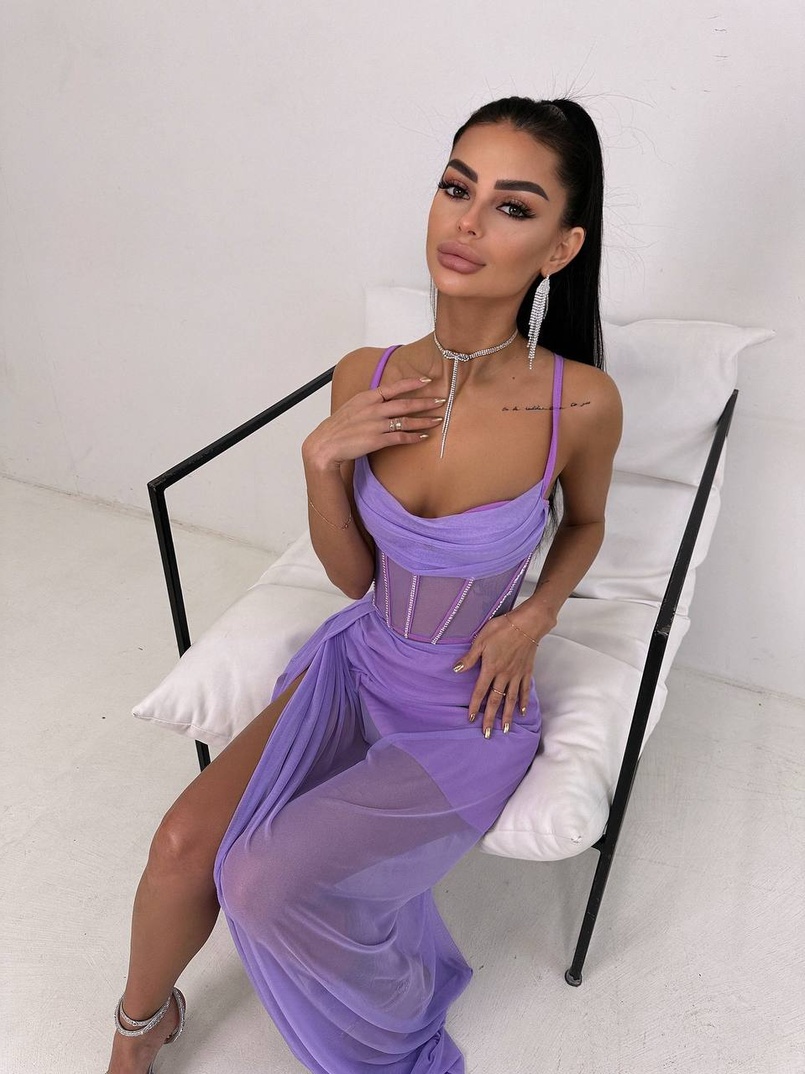 Комплект: корсет декорований стразами + спідниця максі  Комплект: корсет декорований стразами + спідниця максі  | PUSHKA SHOP