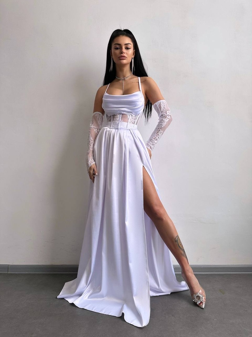 Атласний комплект: корсет + спідниця максі Атласний комплект: корсет + спідниця максі | PUSHKA SHOP