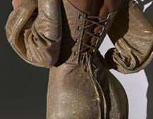 Сяючий комплект: корсет + спідниця  максі з драпіруванням Сяючий комплект: корсет + спідниця  максі з драпіруванням | PUSHKA SHOP