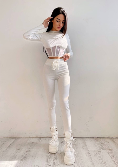 Трикотажний комплект: корсетний топ + легінси Трикотажний комплект: корсетний топ + легінси | PUSHKA SHOP