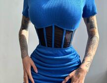 Сукня-міні  з елементами корсету  Довжину спідниці можна регулювати  | PUSHKA SHOP