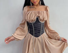 Приталена сукня з шовку  + корсет декорований стразами  Ручна робота  Приталена сукня з шовку  + корсет декорований стразами  Ручна робота  | PUSHKA SHOP