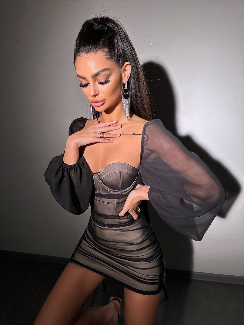 Корсетна сукня з чашечками з ефектом push up з драпіруванням   | PUSHKA SHOP