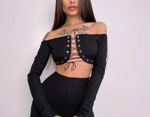 Комплект : штани кльош і топ на шнурівці    Комплект : штани кльош і топ на шнурівці    | PUSHKA SHOP