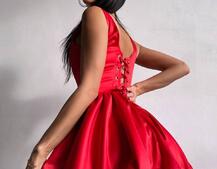 Атласна корсетна сукня міні  | PUSHKA SHOP