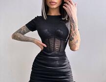 Сукня-міні  з елементами корсету  Довжину спідниці можна регулювати  | PUSHKA SHOP