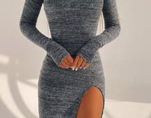 Трикотажна сукня міді зі шнурівкою на спинці Трикотажна сукня міді зі шнурівкою на спинці | PUSHKA SHOP