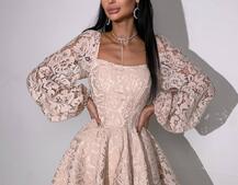 Мереживна сукня з корсетним верхом та пишною подвійною спідницею  Мереживна сукня з корсетним верхом та пишною подвійною спідницею  | PUSHKA SHOP