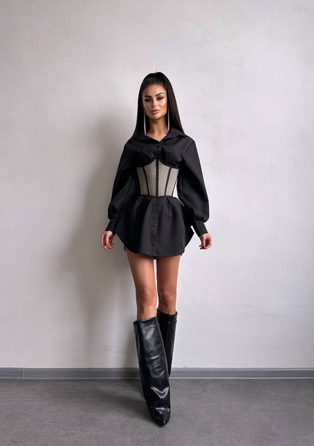 Приталена сорочка + корсет  | PUSHKA SHOP