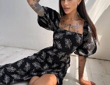 Улюблена сукня міді зі шнурівкою на спинці в нових кольорах Улюблена сукня міді зі шнурівкою на спинці в нових кольорах | PUSHKA SHOP