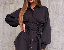 Сукня-сорочка зі шнурівкою Сукня-сорочка зі шнурівкою | PUSHKA SHOP