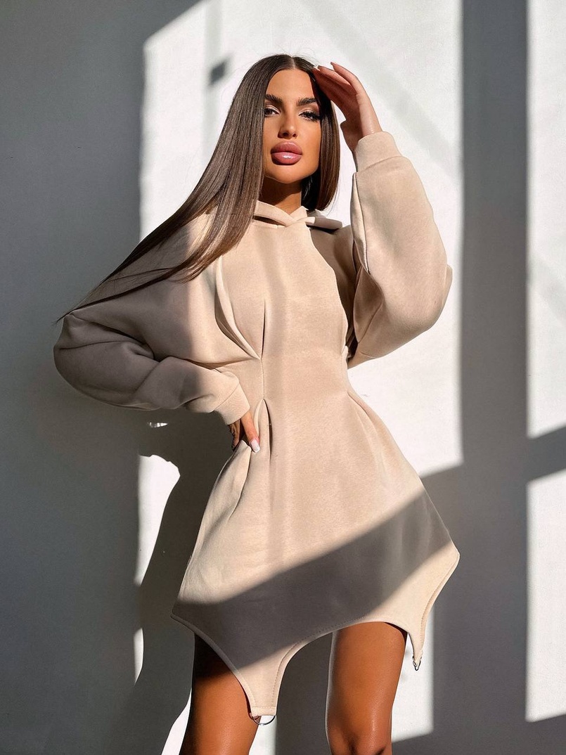 Тепле приталене худі з капюшоном на флісі + корсет на шнурівці Можна носити з корсетом та без Тепле приталене худі з капюшоном на флісі + корсет на шнурівці Можна носити з корсетом та без | PUSHKA SHOP