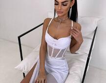 Комплект: корсет декорований стразами + спідниця максі  Комплект: корсет декорований стразами + спідниця максі  | PUSHKA SHOP