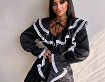 Котонова сукня декорована мереживом    Котонова сукня декорована мереживом    | PUSHKA SHOP