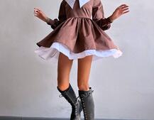 Котонова сукня з комірцем + бант  Котонова сукня з комірцем + бант  | PUSHKA SHOP