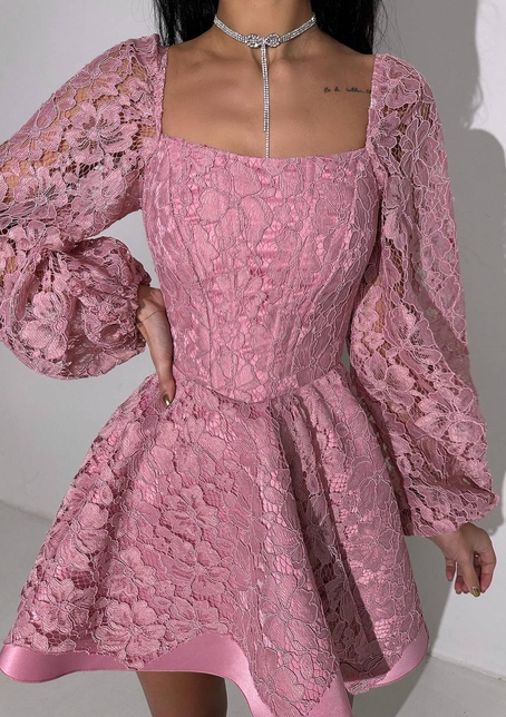 Мереживна сукня з корсетним верхом та пишною подвійною спідницею  | PUSHKA SHOP