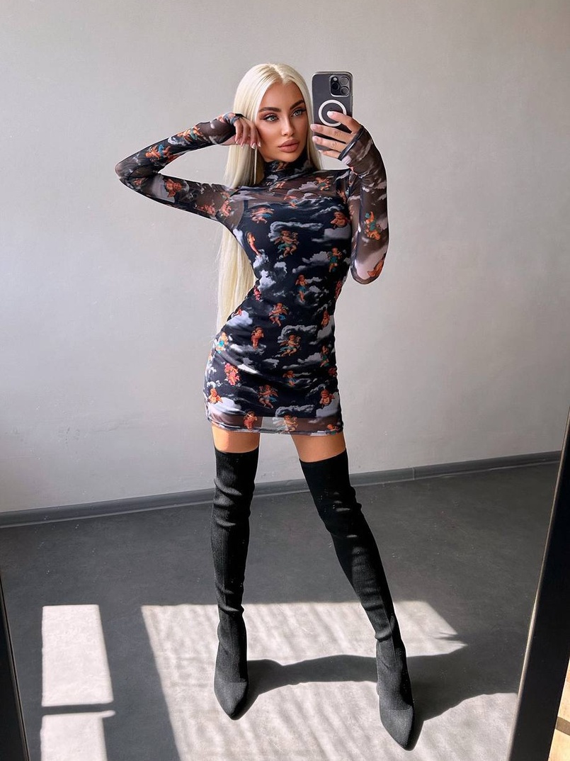 Міні сукня з принтом  Міні сукня з принтом  | PUSHKA SHOP