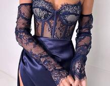 Комплект: мереживний корсет  +  спідниця максі   Комплект: мереживний корсет  +  спідниця максі   | PUSHKA SHOP