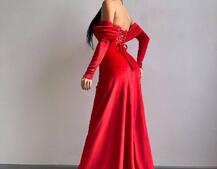 Оксамитова сукня максі декорована стразами  Ручна робота  | PUSHKA SHOP