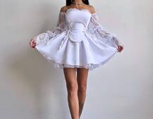 Сукня з корсетом декорована мереживом  Сукня з корсетом декорована мереживом  | PUSHKA SHOP