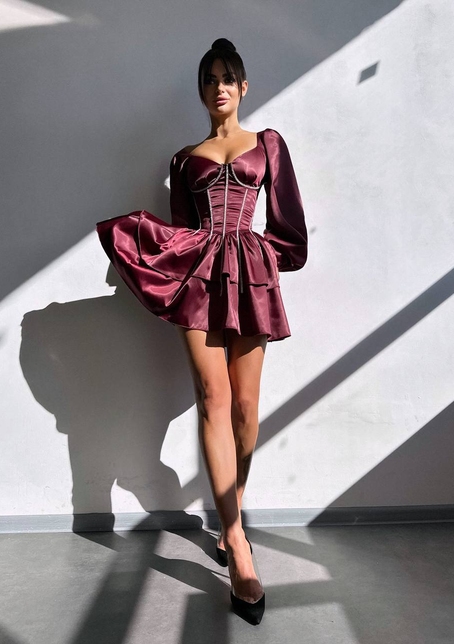 Сукня з корсетом, декорованим стразами  Ручна робота  | PUSHKA SHOP