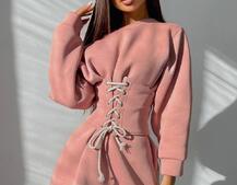 Худи на флисе + корсет на шнуровке  Худи на флисе + корсет на шнуровке  | PUSHKA SHOP