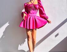 Сукня з корсетом, декорованим бахромою зі страз Ручна робота  Сукня з корсетом, декорованим бахромою зі страз Ручна робота  | PUSHKA SHOP