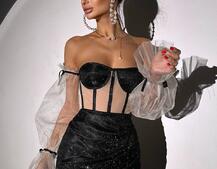 Сяючий комплект: корсет + спідниця  Сяючий комплект: корсет + спідниця  | PUSHKA SHOP