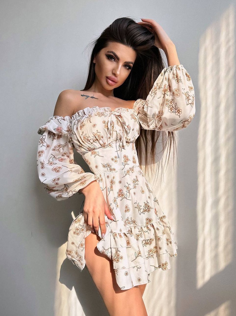 Квіткова сукня з воланами та шнуровкою по спинці Квіткова сукня з воланами та шнуровкою по спинці | PUSHKA SHOP