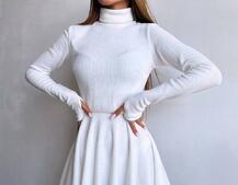 Трикотажна сукня міні із спідницею сонцем     | PUSHKA SHOP