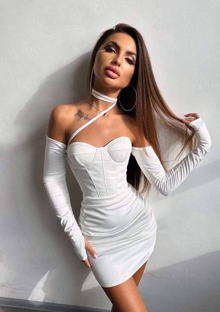 Корсетна сукня міні з філіжанками  | PUSHKA SHOP