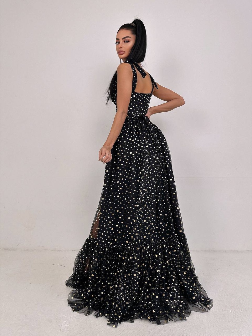 Сукня бюстьє максі з блискучим принтом  | PUSHKA SHOP