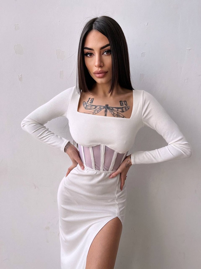 Сукня-міді  з елементами корсету   Сукня-міді  з елементами корсету   | PUSHKA SHOP