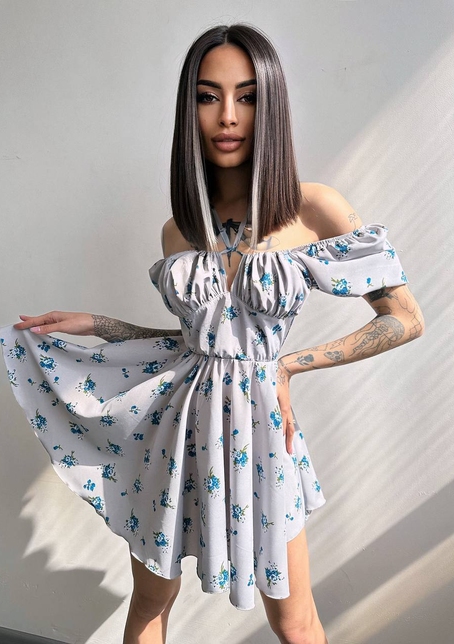 Сукня- міні у квітковий принт | PUSHKA SHOP