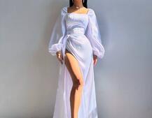 Атласний комплект: корсет + спідниця максі з драпіруванням Атласний комплект: корсет + спідниця максі з драпіруванням | PUSHKA SHOP