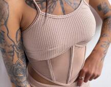 Трикотажный комплект: корсетный топ на косточках + леггинсы Трикотажный комплект: корсетный топ на косточках + леггинсы | PUSHKA SHOP