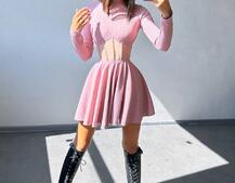 Приталена сукня з корсетною вставкою та спідницею-сонцем Приталена сукня з корсетною вставкою та спідницею-сонцем | PUSHKA SHOP