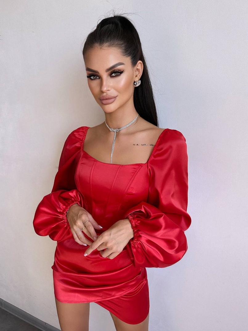 Атласний  комплект: корсет + спідниця з драпіруванням Атласний  комплект: корсет + спідниця з драпіруванням | PUSHKA SHOP