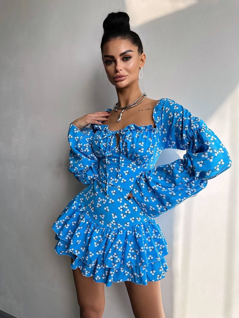 Сукня з воланами та шнурівкою по спинці Сукня з воланами та шнурівкою по спинці | PUSHKA SHOP