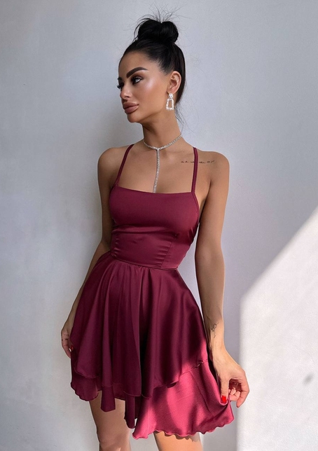 Шовкова сукня  з пишною спідницею та шнурівкою   | PUSHKA SHOP