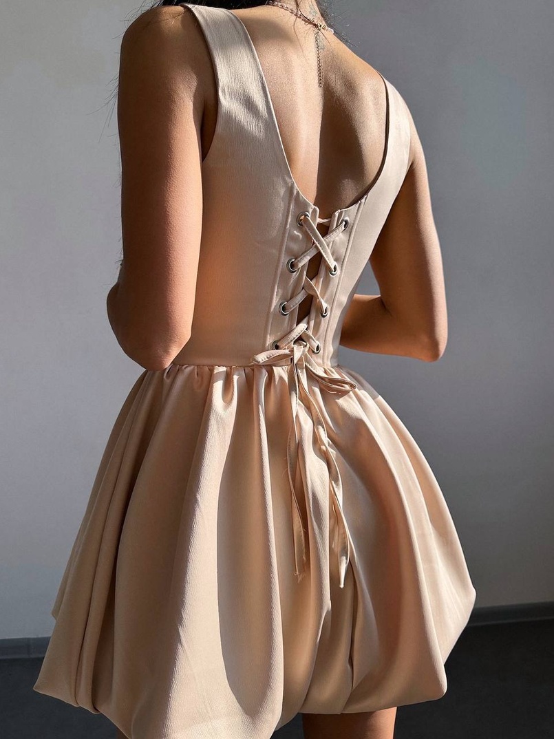 Атласна корсетна сукня міні  | PUSHKA SHOP