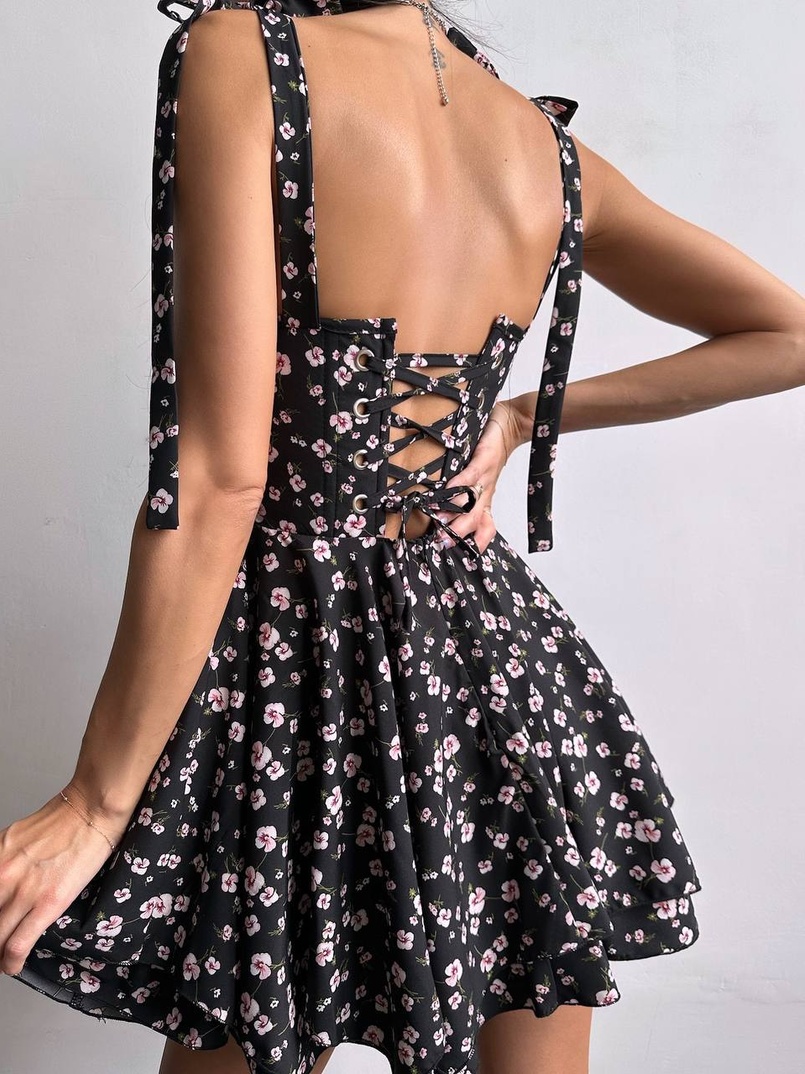 Корсетна сукня з подвійною спідницею  | PUSHKA SHOP