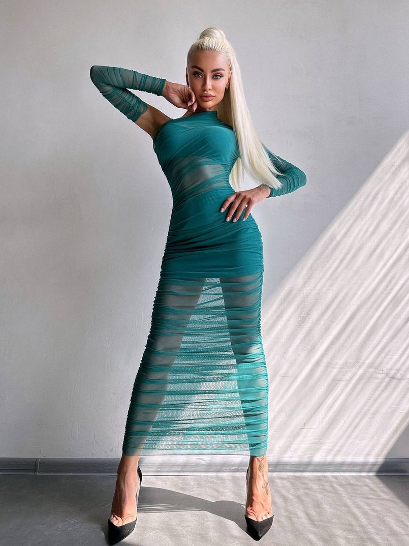 Сукня міді з драпіруванням   Сукня міді з драпіруванням   | PUSHKA SHOP