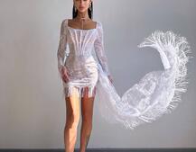 Мереживна сукня міні зі шлейфом Мереживна сукня міні зі шлейфом | PUSHKA SHOP