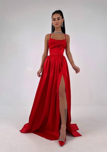 Атласний комплект: корсет + спідниця максі  | PUSHKA SHOP