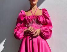 Сукня з корсетом, декорованим бахромою зі страз Ручна робота  Сукня з корсетом, декорованим бахромою зі страз Ручна робота  | PUSHKA SHOP