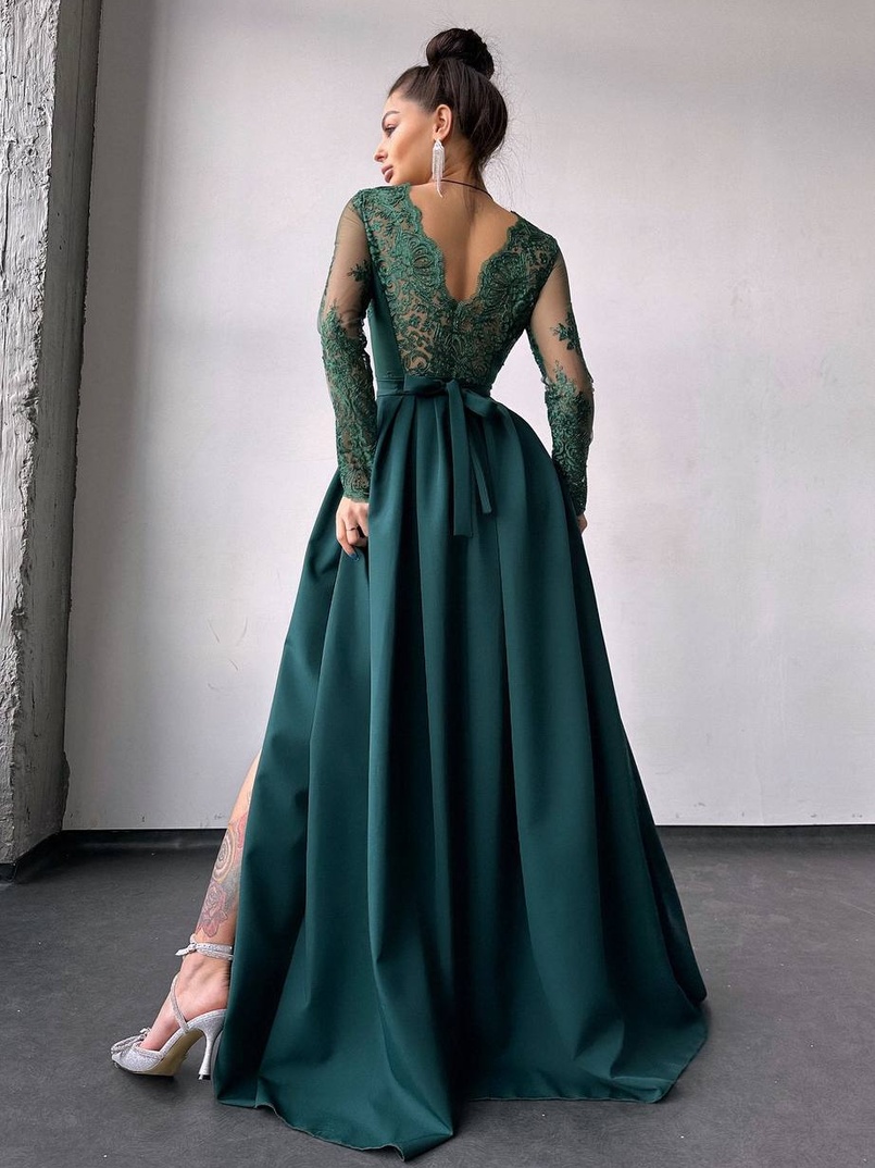 Сукня максі з мереживом  | PUSHKA SHOP