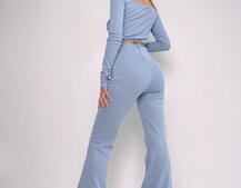 Комплект : штани кльош і топ з елементами корсету  Комплект : штани кльош і топ з елементами корсету  | PUSHKA SHOP