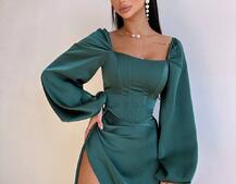 Атласний комплект: корсет + спідниця максі з драпіруванням Атласний комплект: корсет + спідниця максі з драпіруванням | PUSHKA SHOP